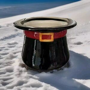 Christmas Ceramic Snowman Hat Planter